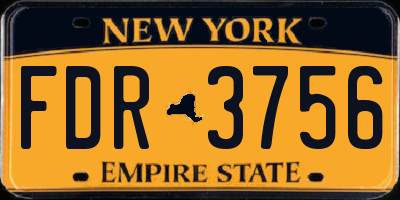 NY license plate FDR3756