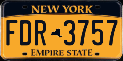 NY license plate FDR3757