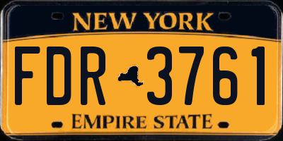NY license plate FDR3761