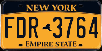 NY license plate FDR3764