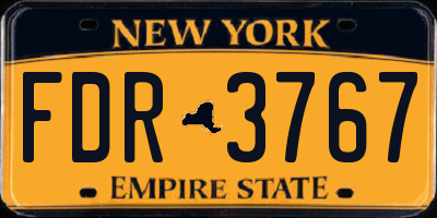 NY license plate FDR3767