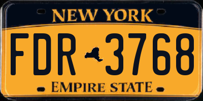 NY license plate FDR3768