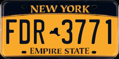 NY license plate FDR3771
