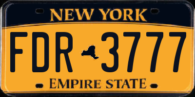 NY license plate FDR3777