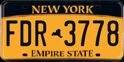 NY license plate FDR3778