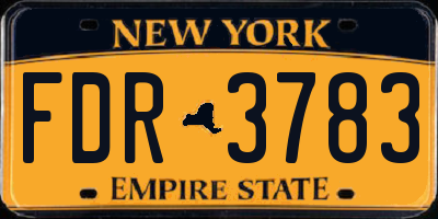 NY license plate FDR3783