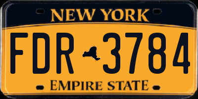 NY license plate FDR3784