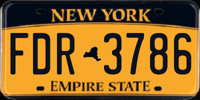 NY license plate FDR3786