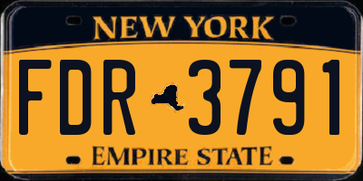 NY license plate FDR3791