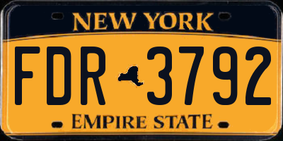 NY license plate FDR3792