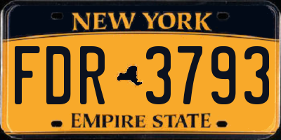 NY license plate FDR3793