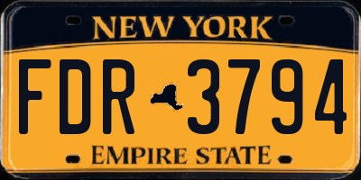 NY license plate FDR3794
