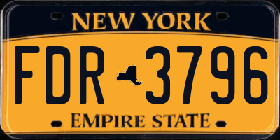 NY license plate FDR3796