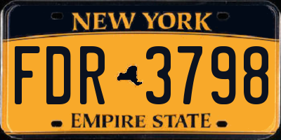 NY license plate FDR3798