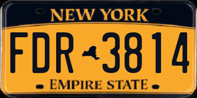 NY license plate FDR3814