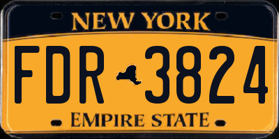 NY license plate FDR3824