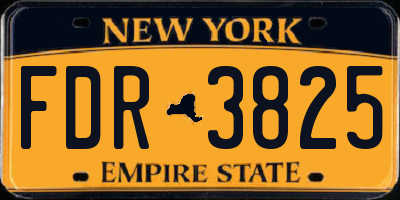 NY license plate FDR3825