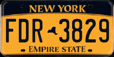 NY license plate FDR3829