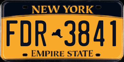 NY license plate FDR3841