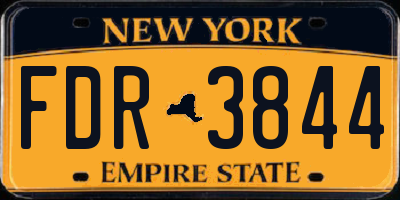 NY license plate FDR3844