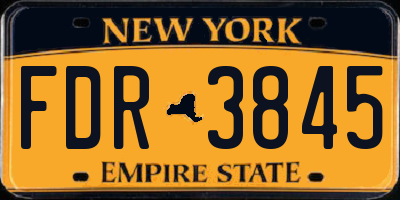 NY license plate FDR3845