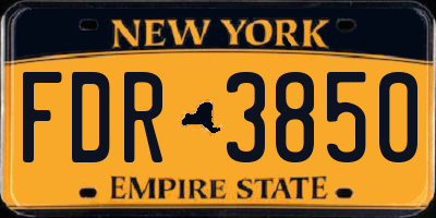 NY license plate FDR3850