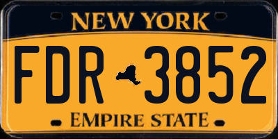 NY license plate FDR3852