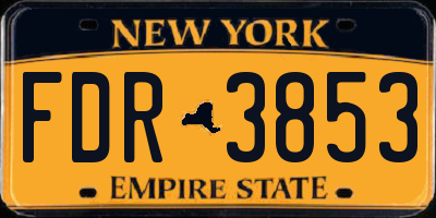 NY license plate FDR3853