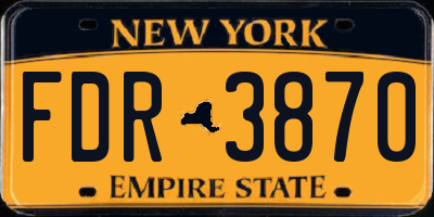 NY license plate FDR3870