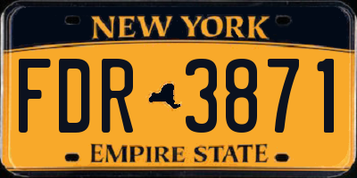 NY license plate FDR3871