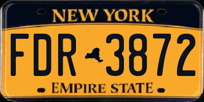 NY license plate FDR3872