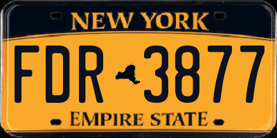 NY license plate FDR3877