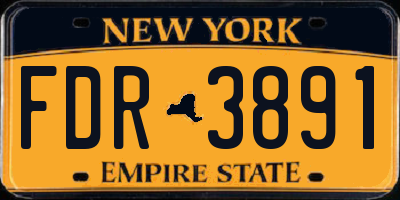 NY license plate FDR3891