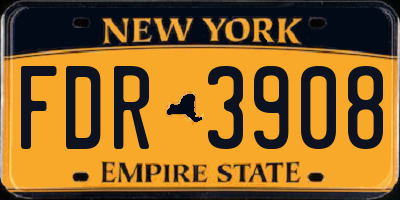 NY license plate FDR3908