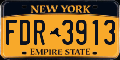 NY license plate FDR3913