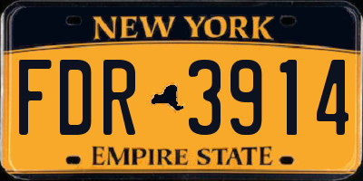 NY license plate FDR3914