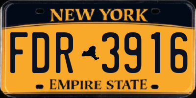 NY license plate FDR3916