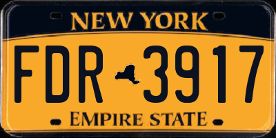 NY license plate FDR3917