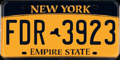 NY license plate FDR3923
