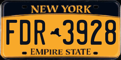 NY license plate FDR3928
