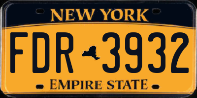 NY license plate FDR3932