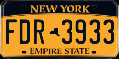 NY license plate FDR3933