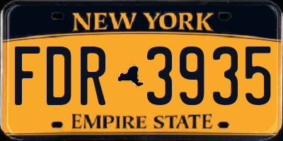 NY license plate FDR3935