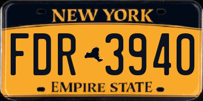 NY license plate FDR3940
