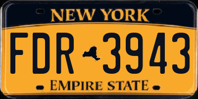 NY license plate FDR3943