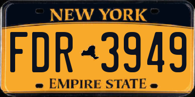 NY license plate FDR3949