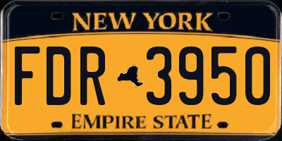 NY license plate FDR3950