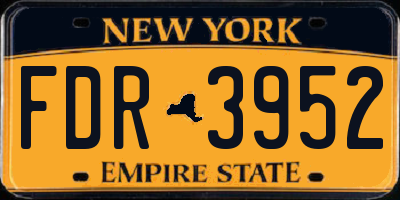 NY license plate FDR3952