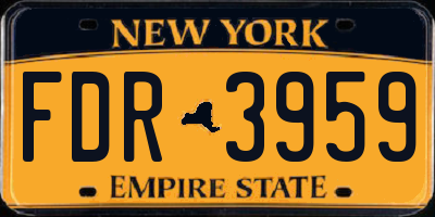 NY license plate FDR3959