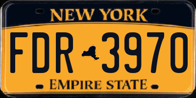 NY license plate FDR3970